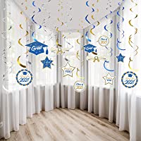 Blulu Kit de Decoración de Fiesta de Tama de Graduación 2021 Adorno de Remolinos de Colgante de Papel de Aluminio de…